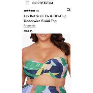 NWT ArteSands L'avana Botticelli D-DD Cup Underwire Bikini Top $109‎ Retail 16